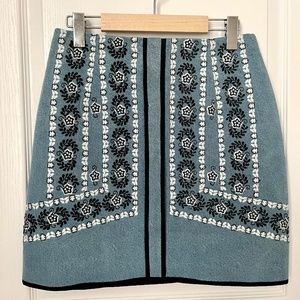 River Island embroidered denim skirt